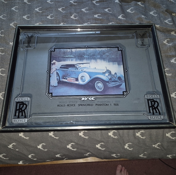 Vintage Framed Rolls Royce Art Mirror - Picture 2 of 5